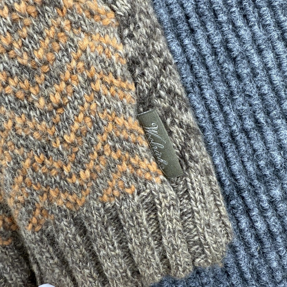Woolrich‎ Sweater Vest Womens Large Multi Color Lambswool Chevron Knit Patchwork - Picture 4 of 12